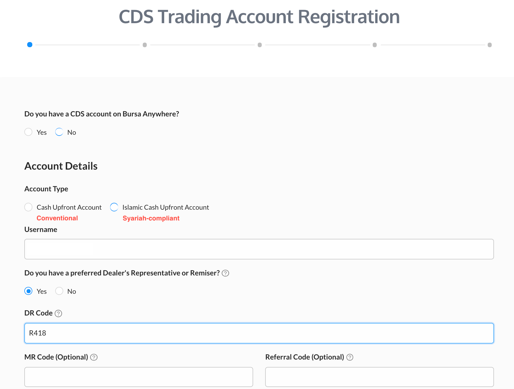 Open MPlus Online CDS account Ringgit Lab Elite